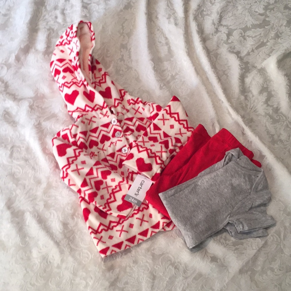 Carter’s Hoodies Onsie Pant Set NWT